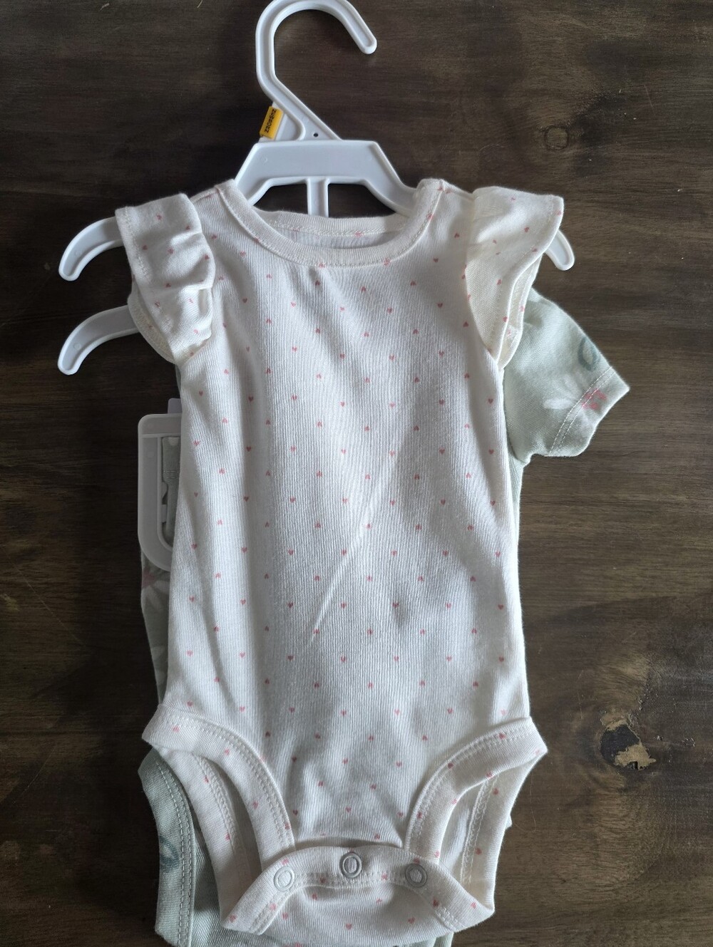 Newborn Girls White One-Piece Bodysuit with Pink Dot Print. New With Tags